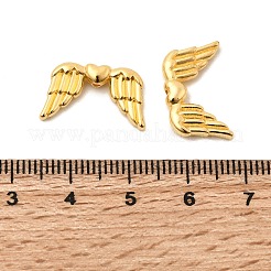 チベット風合金ビーズ  鉛フリー＆カドミウムフリー  天使の翼  ゴールドカラー  18.5x11x3.5mm  穴：1.5mm&nbsp;K0NN6011