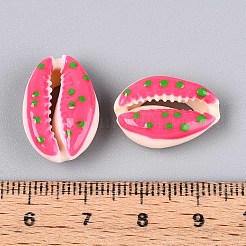天然カウリーシェルビーズ  エナメル  ドリルなし/穴なし  パールピンク  17~22x11~15x7~8mm&nbsp;SSHEL-N034-35-06