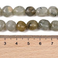 天然石ラブラドライトビーズ連売り  ナゲット  タンブルストーン  9~11x8~10x6~10mm  穴：0.8mm  約18~19個/連  6.89~7.28''（17.5~18.5センチメートル）&nbsp;GG-CBA787B-A36