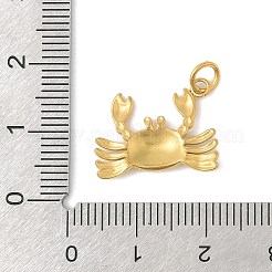 304ステンレスペンダント  丸カン付き  海洋生物  ゴールドカラー  カニ  13x18x2mm  穴：3mm&nbsp;STAS-V013-02D-G