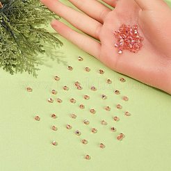 プレシオサ®クリスタルビーズ  チェコクリスタル  双円錐形(451 69 302 ロンデル)  70030 200 ローズピーチ アブ  4mm  穴：0.8mm&nbsp;Y-PRC-BA4-70030-200