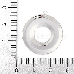 変色しない304ステンレススチールペンダント  ドーナツチャーム  ステンレス鋼色  26.5x24x2mm  穴：1.5mm&nbsp;STAS-L022-423P