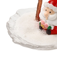 クリスマス 天然ローズクォーツ チップ ツリー デコレーション  サンタクロースのランプワークベースと銅線、風水エネルギーストーン、自宅オフィスデスクトップ用ギフト  94.5x115mm&nbsp;DJEW-K028-02B