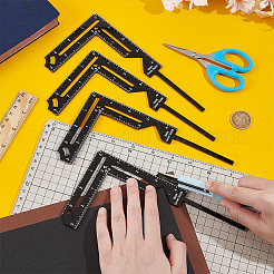 アクリルブックカバーガイド2セット  製本ツール用品  L字型  ブラック  200x105x3mm  穴：5mm  2個/セット&nbsp;AJEW-UN0001-93B