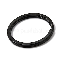 304ステンレススチール製スプリットキーリング  キーホルダー留め金のパーツ  イオンプレーティング（ip）  ブラック  25x2mm  内径：21mm&nbsp;STAS-G122-13EB