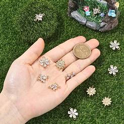 4個 4スタイル K9ガラス＆キュービックジルコニアコネクターチャーム  フラワーリンクとゴールドトーンの真鍮のパーツ  透明  14.5~20.5x8~20x3.5~4.3mm  穴：1~1.8mm  1個/スタイル&nbsp;FIND-YW0011-98