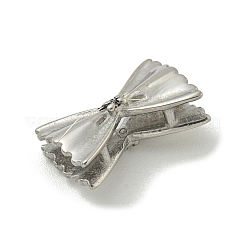 変色しない304ステンレススチール製スライドチャーム  蝶結び  ステンレス鋼色  10x15x6mm  穴：6.5x2mm&nbsp;STAS-L022-431P