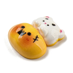 ハロウィーンテーマの不透明樹脂デコデンカボション  クマのカボチャ  28x14.5x8.5mm&nbsp;RESI-E057-01B