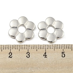 CCBプラスチックビーズ  花  プラチナ  16.5x2mm  穴：4.5mm&nbsp;CCB-P013-19B-P