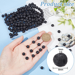 4連売り天然溶岩ラウンドビーズ連売り  8mm  穴：1mm  約47個/連  15.7インチ&nbsp;G-GO0001-02