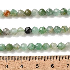 天然石アフリカンジェイドビーズ連売り  多面カット  ラウンド  5mm  穴：1mm  約80個/連  15.16~15.35''（38.5~39センチメートル）&nbsp;G-K366-C03-5mm