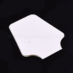 無地ペーパーディスプレーアクセサリー台紙  ネックレスとブレスレットに使用  ホワイト  106x44x0.35mm  穴：2~3mm&nbsp;X-CDIS-H001-03