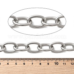 201ステンレススチールチェーン  溶接されていない  ステンレス鋼色  21.5x14.5x3mm&nbsp;STAS-D388-03P