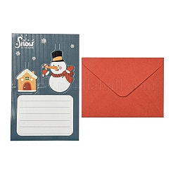 クリスマスの紙のお祝いカード  記念スタンプカード  封筒付き  長方形  雪だるま  159x100x0.5mm&nbsp;X1-DIY-B080-05
