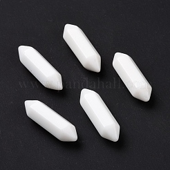 ガラスビーズ  穴がない  弾丸  ホワイト  22~23x6x6mm&nbsp;GLAA-K058-04A