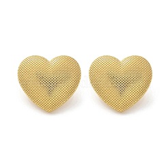 304ステンレススチールスタッドピアス  ハート  18KGP本金メッキ  27.5x30.5mm&nbsp;EJEW-C137-01G