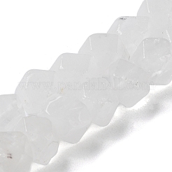天然水晶スターカットラウンドビーズ連売り  ロッククリスタルビーズ  多面カット  7~12x7~10x7~12mm  穴：1.2mm  約25~26個/連  8.39''~8.62''（21.3~21.9センチメートル）&nbsp;G-M418-C18-01