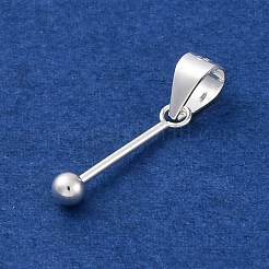 925スターリングシルバーペンダントベイル  ビーズ可能なピン  s925スタンプあり  銀  11.5x3mm  穴：3.8x4.8mm&nbsp;STER-D301-03S