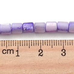 天然淡水シェルビーズ連売り  染め  コラム  紫色のメディア  4~5.5x5mm  穴：0.6mm  約74~75個/連  14.76~14.96インチ（37.5~38cm）&nbsp;SHEL-F008-04C