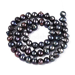 天然養殖淡水パールビーズ連売り  染め  ポテト  カラフル  6.5~11.5x6~8mm  穴：0.5mm  約58~63個/連  15.75~16.54インチ（40~42cm）&nbsp;LS-PEAR-N013-06W