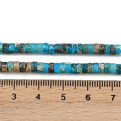 ナチュラルインペリアルジャスパービーズ連売り  染め  ディスク  ヒシビーズ  ディープスカイブルー  4x2mm  穴：0.7mm  約190個/連  15.04インチ（38.2cm）&nbsp;G-Q171-A01-01L