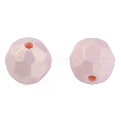 スプレープリントアクリルビーズ  ラバー加工スタイル  多面カット  ラウンド  ミックスカラー  10x9.5x9.5mm  穴：1.8mm  約970個/500g&nbsp;MACR-N006-26-C01