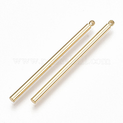真鍮チャーム  コラム  18KGP本金メッキ  40x2mm  穴：1mm&nbsp;X-KK-S348-300