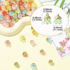 90個9色アクリルパーツ  花のチャーム  合金のパーツと  ミックスカラー  12.2x11.1mm  10個/カラー&nbsp;OACR-CJ0002-58