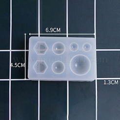 シリコンモールド  レジン型  UVレジン用  エポキシ樹脂ジュエリー作り  混合図形  ホワイト  45x69x13mm&nbsp;X-DIY-F037-C04