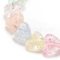 子供のためのキャンディーカラーのアクリルハートビーズストレッチブレスレット  カラフル  内径：1-3/4インチ（4.3cm）&nbsp;BJEW-JB08241