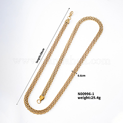 6mm 304ステンレスメッシュチェーンネックレス  ファッショナブルなヒップホップのトレンディな個性的なネックレス  ゴールドカラー  22.83インチ（58cm）&nbsp;HJ0053-1