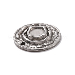 変色しない304ステンレススチールペンダントカボションセッティング  フラットラウンド  ステンレス鋼色  トレイ：6mm  19x3mm  穴：1.5mm&nbsp;STAS-E169-04P