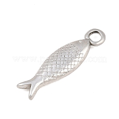 304ステンレスペンダント  イワシのチャーム  ステンレス鋼色  22.5x6x3mm  穴：2.5mm&nbsp;STAS-K322-09P