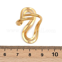 女性用304ステンレススチールオープンカフリング  ゴールドカラー  31mm  内径: 調節可能&nbsp;RJEW-K303-06G