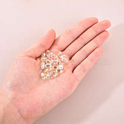 20個の透明スプレー塗装ガラスチャーム  ABカラーメッキ  ティアドロップ  シャンパンイエロー  9x6x6mm  穴：1mm&nbsp;GLAA-YW0001-03B