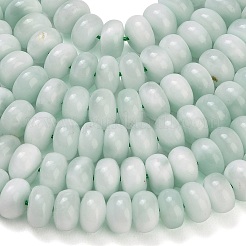天然ガラスビーズ連売り  ロンデル  アクア  8.5~9x5.5~6mm  穴：0.9mm  約77個/連  15.55~15.75''（39.5~40センチメートル）&nbsp;GG-CBA007A-A02-B02