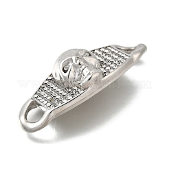 304ステンレススチールクリスタルラインストーンコネクタチャーム  アンティークシルバー  スカル  18x45.5x9.5mm  穴：5x5mm&nbsp;STAS-M119-06D-AS