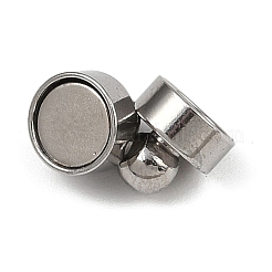 304ステンレススチール製マグネット留め具  コラム  ステンレス鋼色  12x6mm  穴：1.8mm&nbsp;STAS-C127-09P