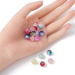 クリアクラックアクリルビーズ  ラウンド  ミックスカラー  10mm  穴：2mm&nbsp;CACR-YW0001-09B