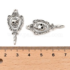 合金のチベット風チャーム  カドミウムフリー＆鉛フリー  頭蓋骨を持つキー  アンティークシルバー  33.5x15x3mm  穴：1.6mm  約537個/1000g&nbsp;FIND-C043-015AS