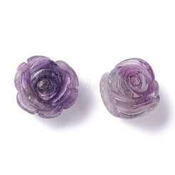 天然石アメジストビーズ  ローズ  13~15x11~13mm  穴：1.4mm&nbsp;G-C233-01B