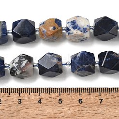 天然石ソーダライトビーズ連売り  ナゲット  多面カット  シードビーズで  11.5~12.5x9~13x9~12mm  穴：1mm  約28個/連  14.96''（38センチメートル）&nbsp;GG-CBAF8A8-A03-01