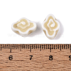 手作りの陶器ビーズ  光沢釉の磁器  雲  モカシン  9~10x13~14x5~6mm  穴：1.6~1.8mm&nbsp;PORC-Q008-09I