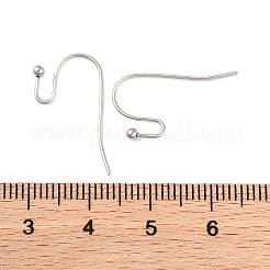 変色しにくい316サージカルステンレススチール製ピアスフック  ステンレス鋼色  22x12x2mm  21ゲージ  ピン：0.7mm&nbsp;STAS-I045-03