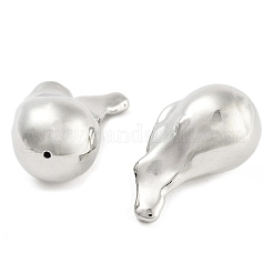 CCBプラスチックビーズ  ハート  プラチナ  27x16x15mm  穴：1.2mm&nbsp;X-CCB-S164-52P