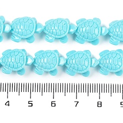 合成サンゴ彫刻ビーズ連売り  染め  カメ  ミックスカラー  15x12x6.5mm  穴：1.4mm  約22個/連  12.01インチ（30.5cm）&nbsp;CORA-L020-A-M01