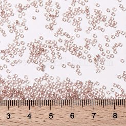 MIYUKIラウンドロカイユビーズ  日本製シードビーズ  （rrhb279)ライトブラッシュライニングクリスタル  15/0  1.5mm  穴：0.7mm  約5555PCS /ボトル  10 G /ボトル&nbsp;SEED-JP0010-RRHB279