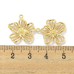 PVD真空メッキ304ステンレスペンダント  花のチャーム  18KGP本金メッキ  17.5x16x2.8mm  穴：1.2mm&nbsp;STAS-L278-045G