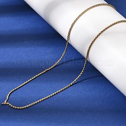 1mm ユニセックス 304ステンレススチール Sチェーンネックレス  調節可能なスライダーネックレス  ゴールドカラー  19.88インチ（50.5cm）&nbsp;NJEW-P356-05G