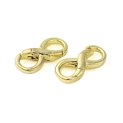 真鍮スプリングゲートリング  カドミウムフリー＆ニッケルフリー＆鉛フリー  無限大  ゴールドカラー  14.5x6x3mm&nbsp;KK-B089-07G